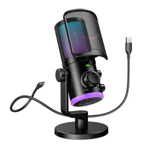 FIFINE Ampligame AM6 USB Gaming Microphone with Noise Cancellation